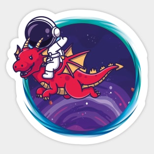 Dragon-Riding Astronaut Sticker